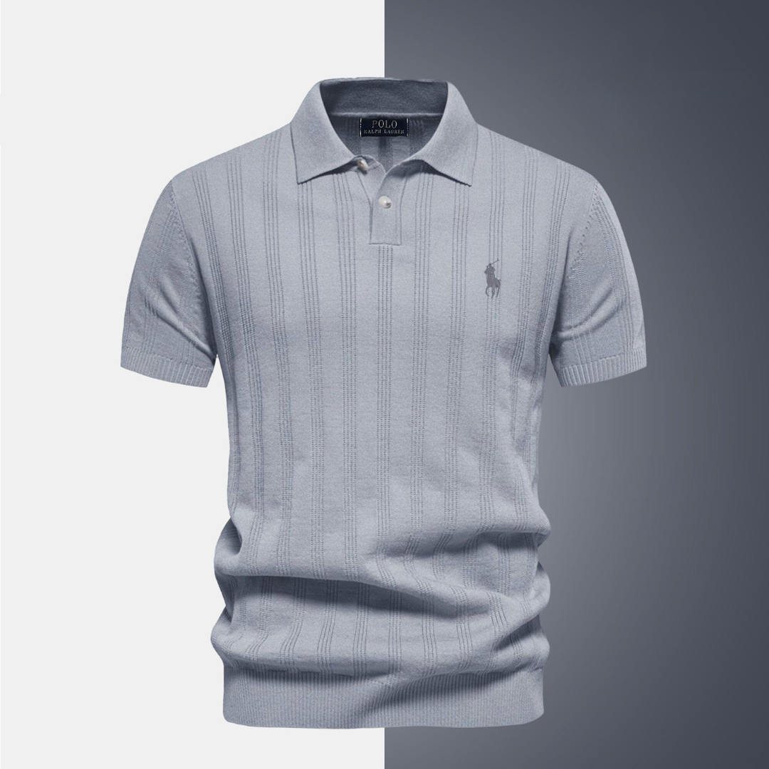 RL Exclusive Men's Textured Knit Polo Shirt