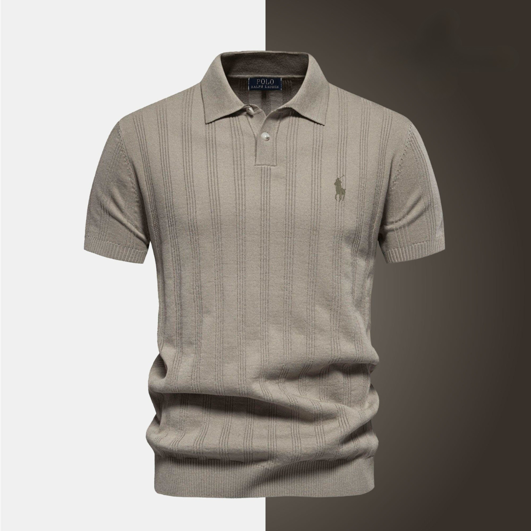 RL Exclusive Men's Textured Knit Polo Shirt