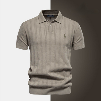 RL Exclusive Men's Textured Knit Polo Shirt