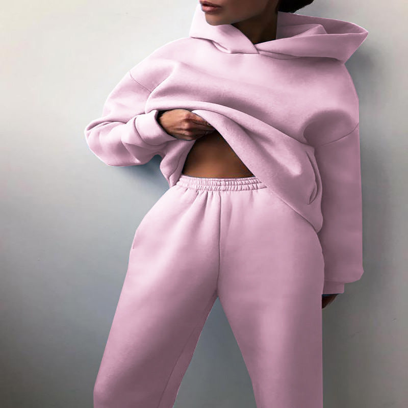 Women's Casual Two-Piece Hooded Tracksuit Set