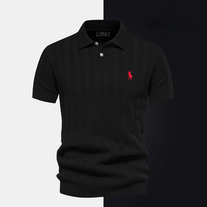 RL Exclusive Men's Textured Knit Polo Shirt