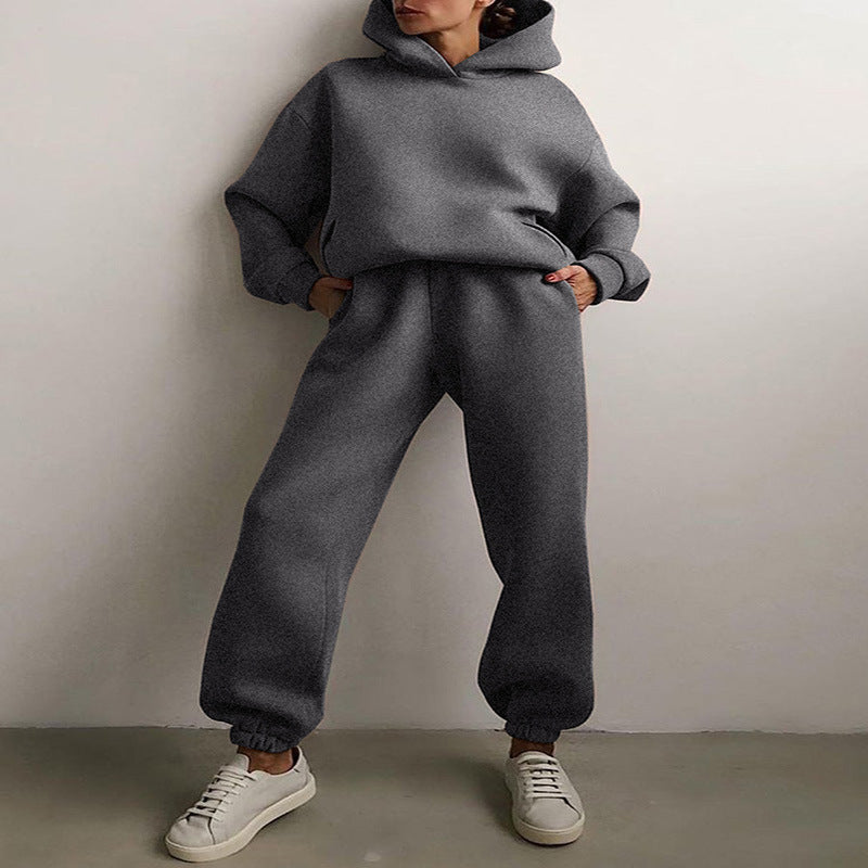 Women's Casual Two-Piece Hooded Tracksuit Set