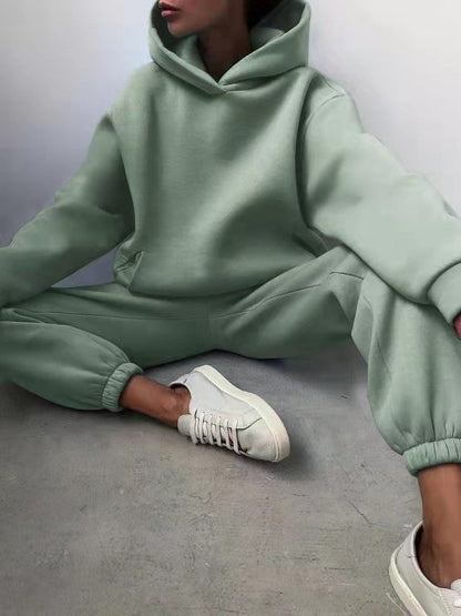 Women's Casual Two-Piece Hooded Tracksuit Set