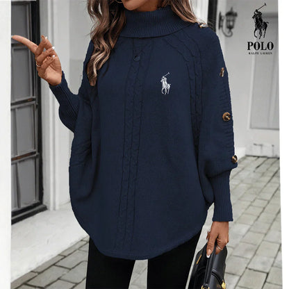Elegant Knit Poncho Sweater – Cozy Chic Style