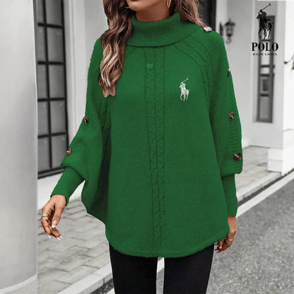 Elegant Knit Poncho Sweater – Cozy Chic Style
