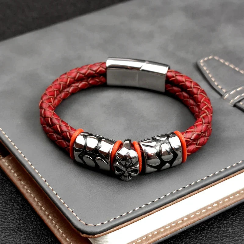 Obsidian Skull Bracelet