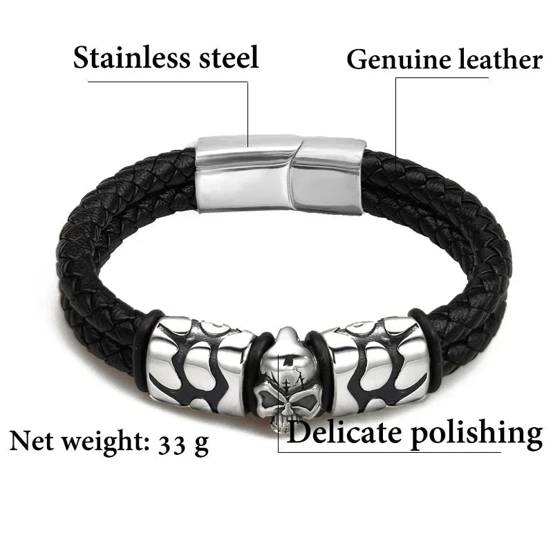 Obsidian Skull Bracelet