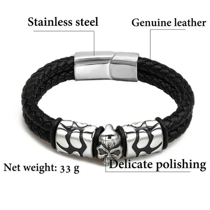Obsidian Skull Bracelet
