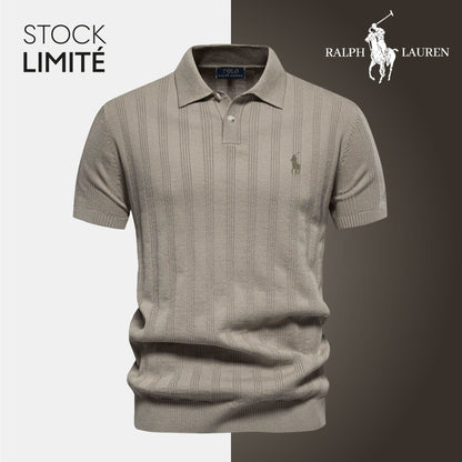 Men’s Textured Knit Polo – ᏒalphⅬ™