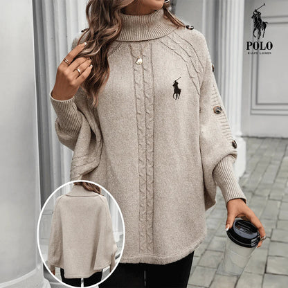 Elegant Knit Poncho Sweater – Cozy Chic Style