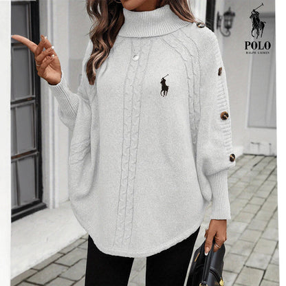 Elegant Knit Poncho Sweater – Cozy Chic Style