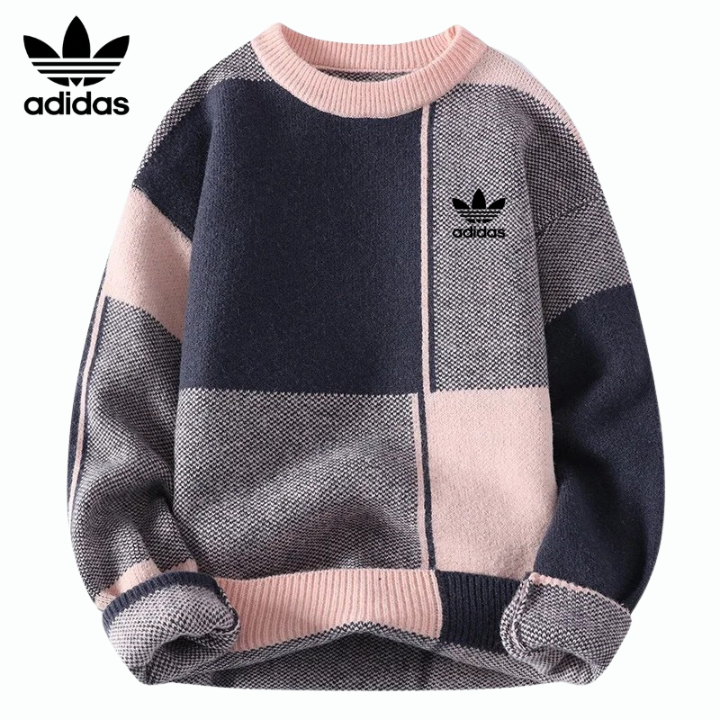 AD™ Patchwork Knit Sweater – Retro Warmth Meets Modern Street Style