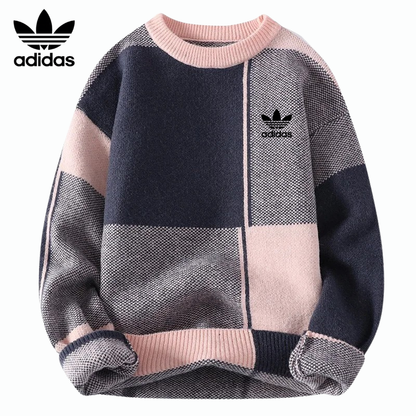 AD™ Patchwork Knit Sweater – Retro Warmth Meets Modern Street Style
