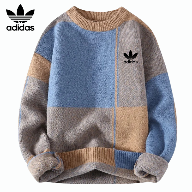 AD™ Patchwork Knit Sweater – Retro Warmth Meets Modern Street Style